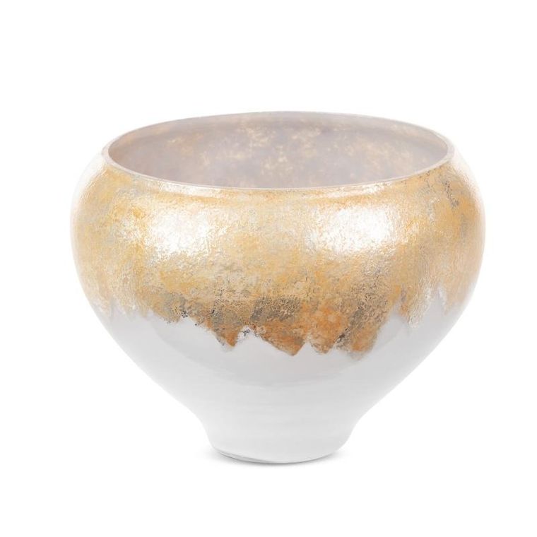 Eurofirany, szklana misa dekoracyjna, Iris, 23-18 cm, srebrny