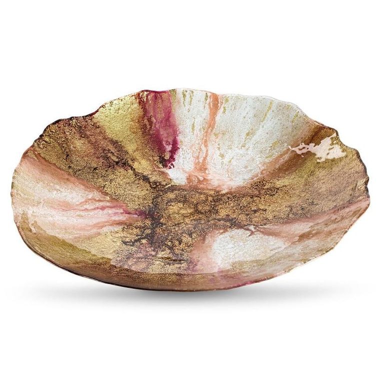 Eurofirany, szklana misa dekoracyjna, Mabel, 43-7 cm, pomarańczowy