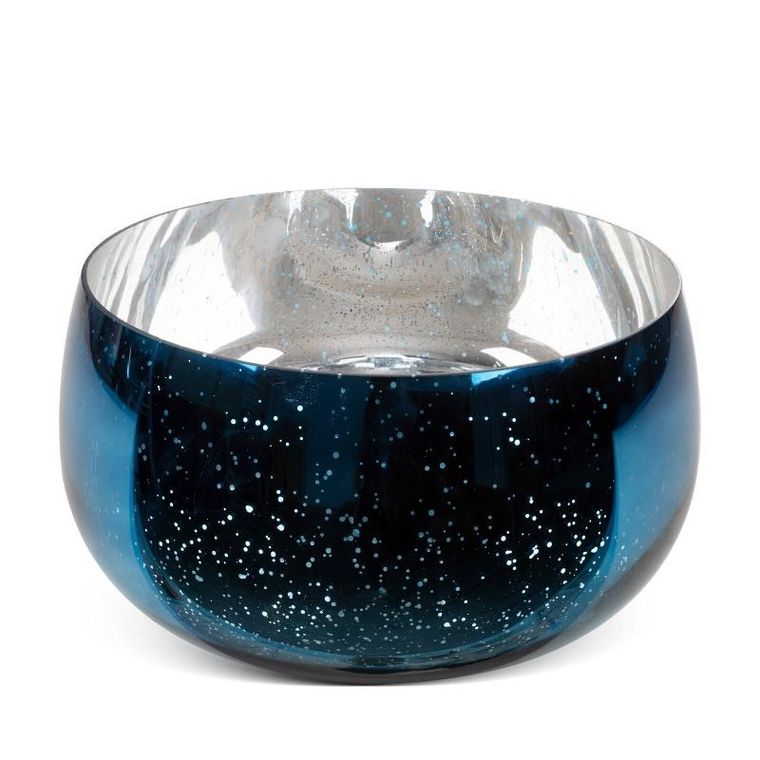 Eurofirany, szklana misa dekoracyjna, Molly, 28-18 cm, ciemnoniebieski