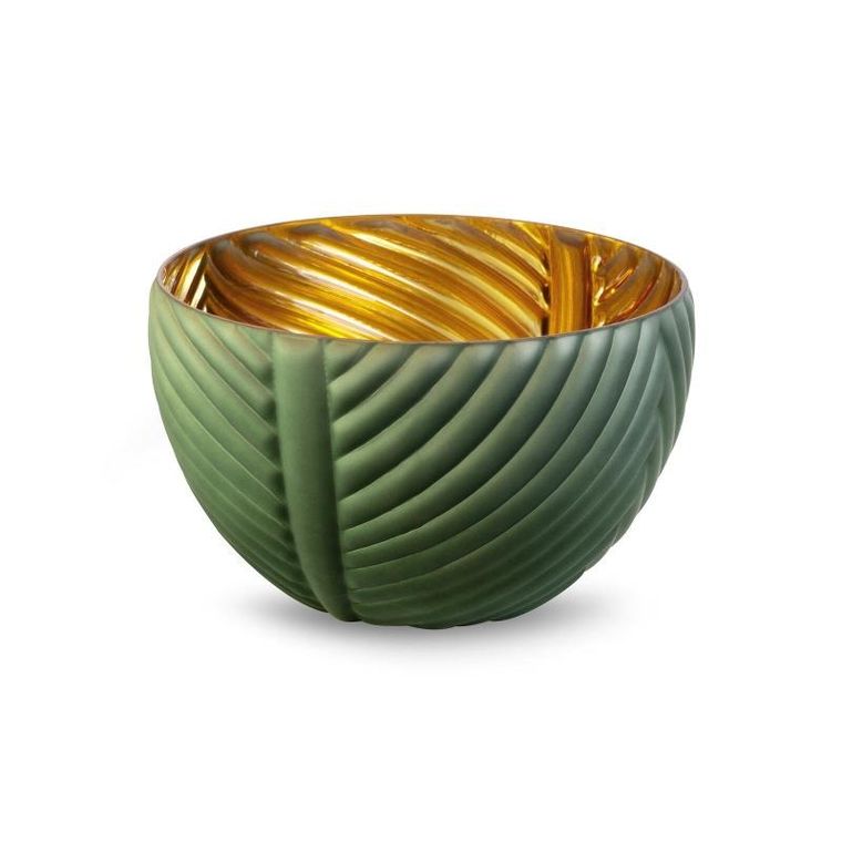 Eurofirany, szklana misa dekoracyjna, Nadia1, 24-16 cm, zielony