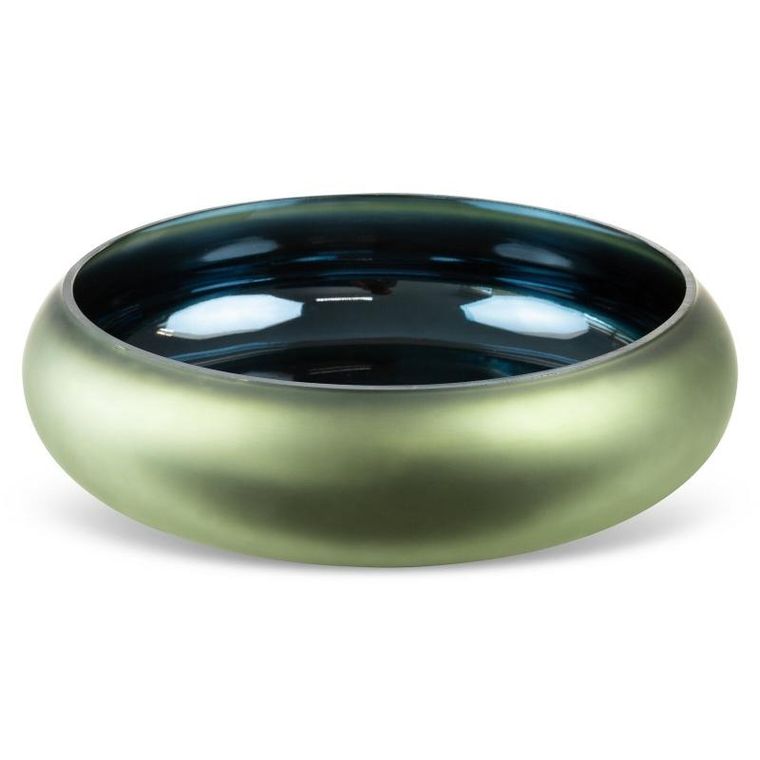 Eurofirany, szklana misa dekoracyjna, Nadia1, 28-10 cm, zielony