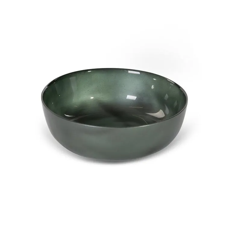 Eurofirany, szklana misa dekoracyjna, Nikol, 21-7 cm, zielony