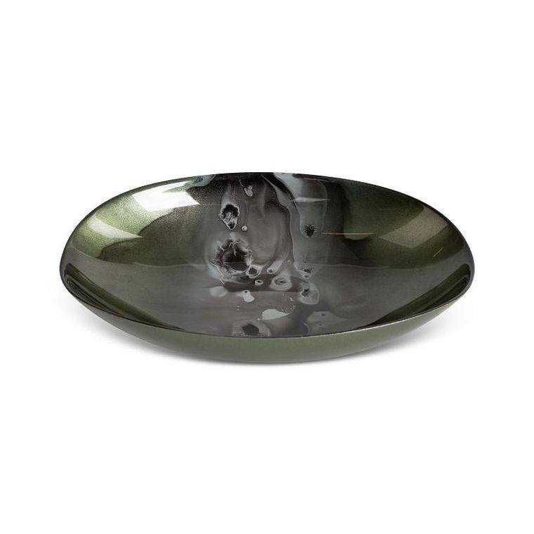 Eurofirany, szklana misa dekoracyjna, Saba 31-21-7 cm, zielony