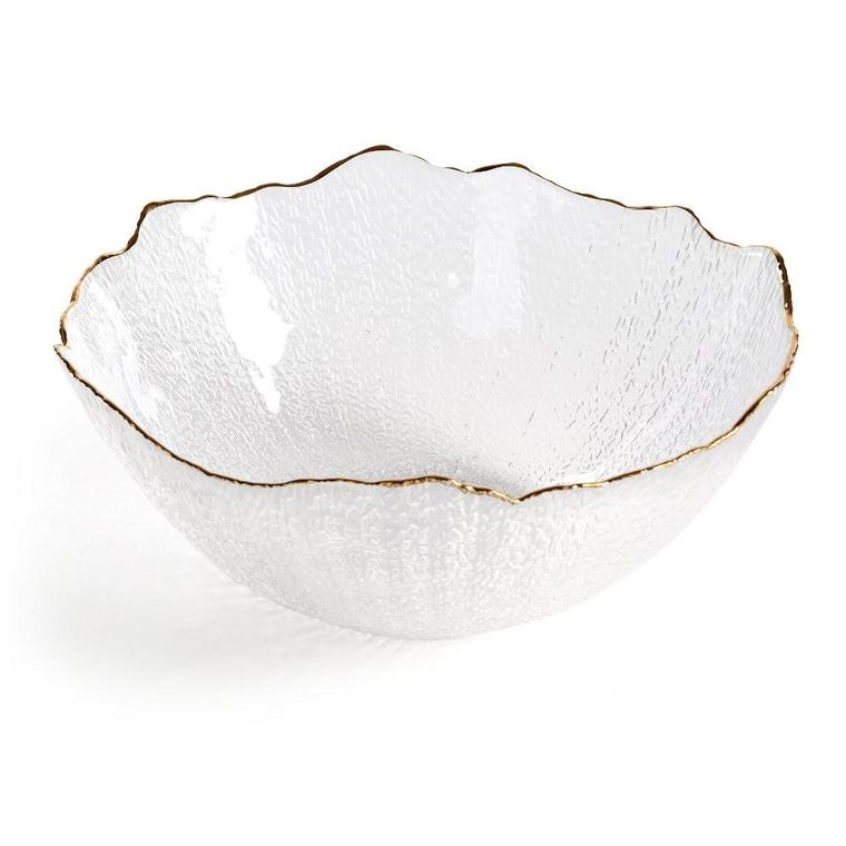 Eurofirany, szklana misa dekoracyjna, Tamara, 25-11 cm, biały