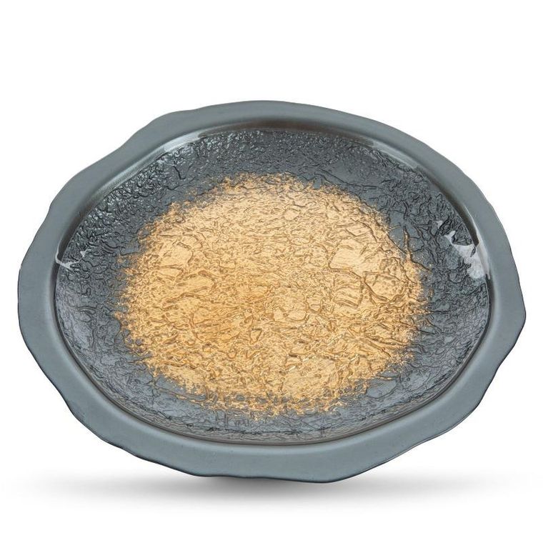 Eurofirany, szklana patera dekoracyjna, Abi, 28-2 cm, stalowy