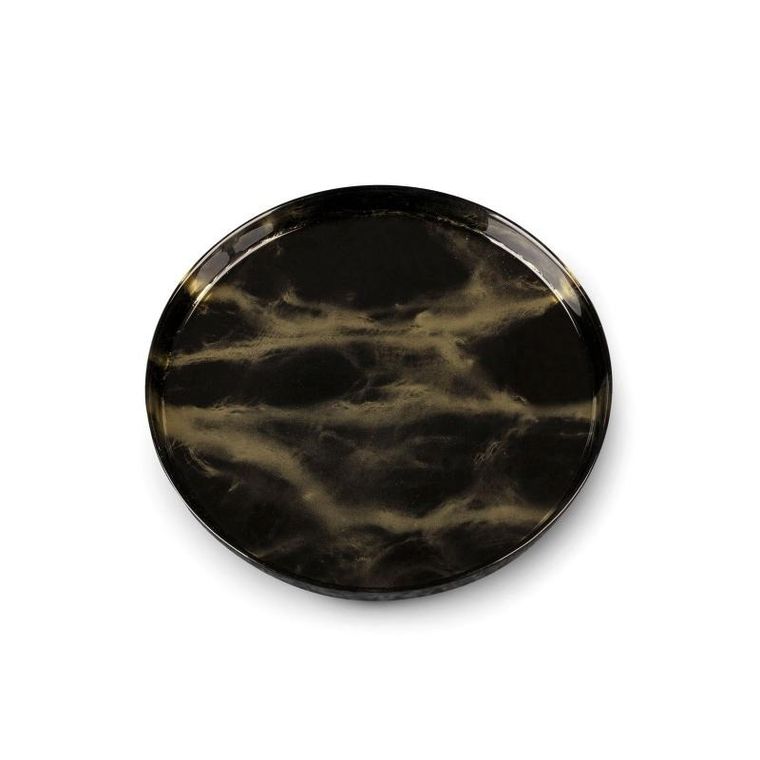 Eurofirany, szklana patera dekoracyjna, Ada, 21-2 cm, czarny