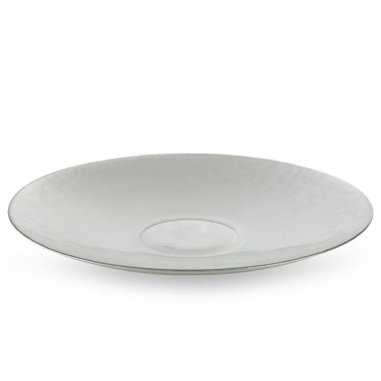 Eurofirany, szklana patera dekoracyjna, Kala, 37-4 cm, srebrny