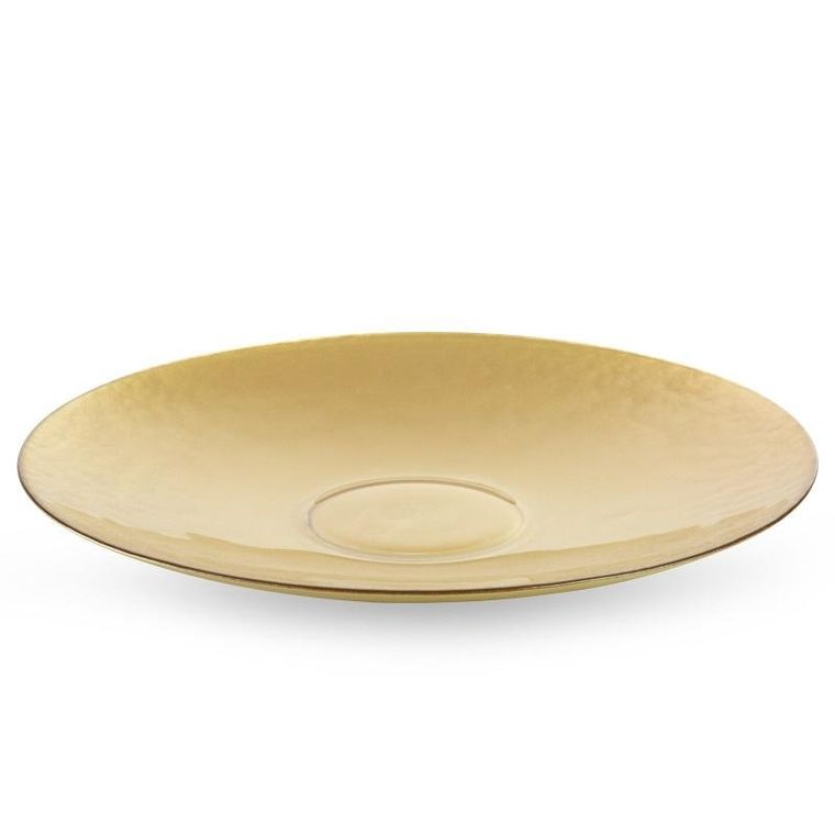 Eurofirany, szklana patera dekoracyjna, Kala, 37-4 cm, złoty