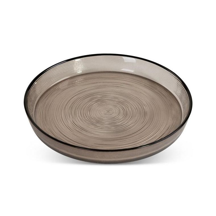 Eurofirany, szklana patera dekoracyjna, Lea, 16-2 cm, czarny
