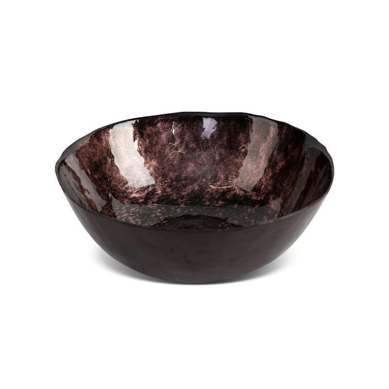 Eurofirany, szklana patera dekoracyjna, Pati, 16-15-6 cm, brązowy