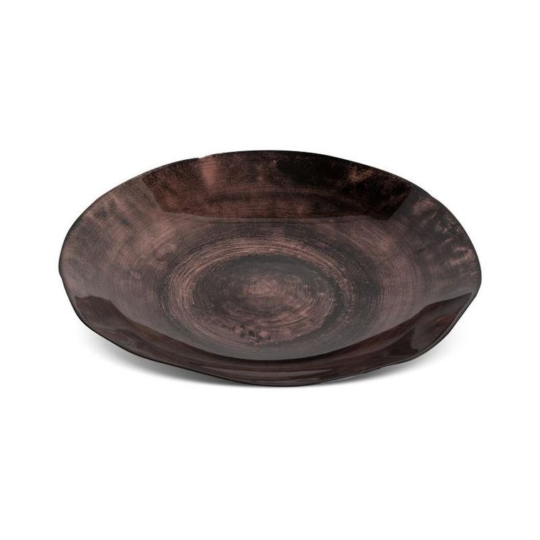 Eurofirany, szklana patera dekoracyjna, Pati, 30-29-5 cm, brązowy