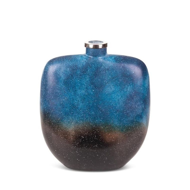 Eurofirany, szklany wazon dekoracyjny, Caren, 27-10-34 cm, niebieski