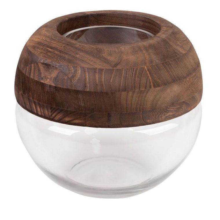 Eurofirany, szklany wazon dekoracyjny, Grace, 25-23 cm, biały