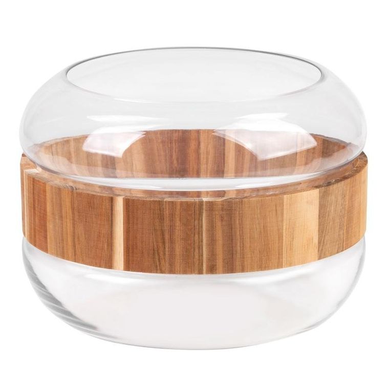 Eurofirany, szklany wazon dekoracyjny, Grace2, 25-17 cm, biały