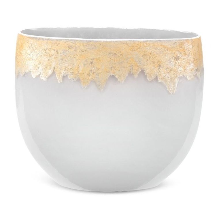 Eurofirany, szklany wazon dekoracyjny, Iris, 28-11-25 cm, srebrny