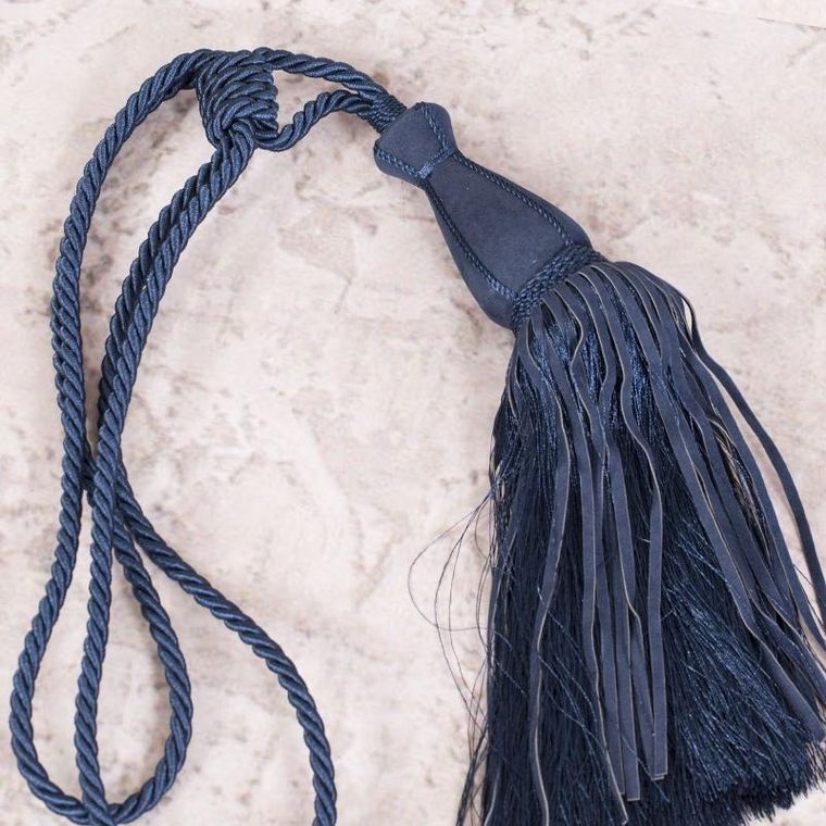 Eurofirany, sznur dekoracyjny, Alisa, długość 80 cm, granatowy