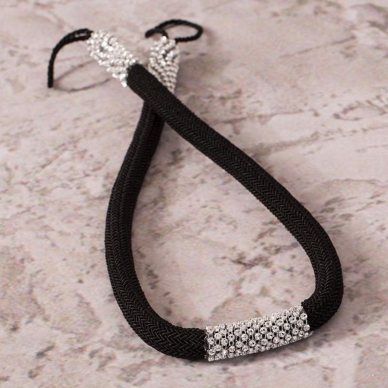 Eurofirany, sznur dekoracyjny, Blanka, długość 87 cm, czarny