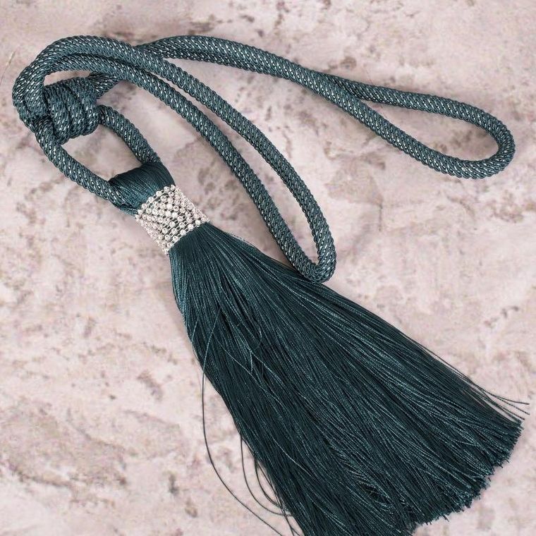 Eurofirany, sznur dekoracyjny, Gloria, długość 65 cm, ciemnoturkusowy