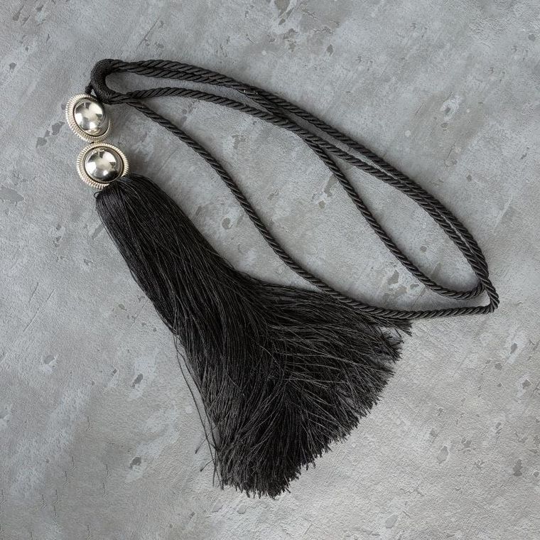 Eurofirany, sznur dekoracyjny, Naomi, 76-38 cm, czarny