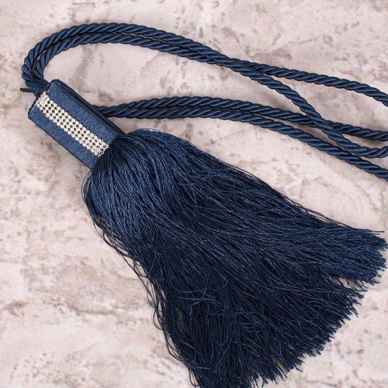 Eurofirany, sznur dekoracyjny, Olivia, długość 74 cm, granatowy