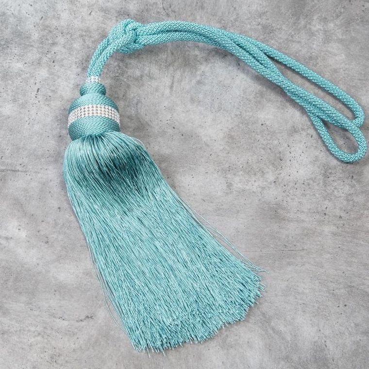 Eurofirany, sznur dekoracyjny, Tracy, długość 63 cm, jasnoturkusowy