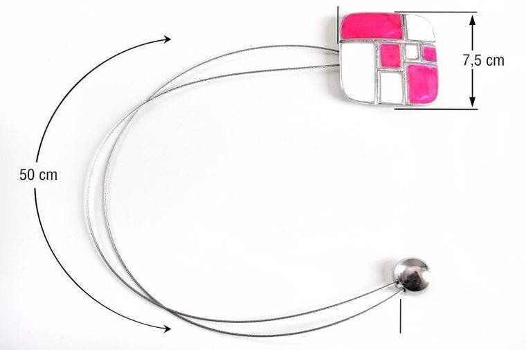 Eurofirany, upinacz dekoracyjny z magnesem, biały