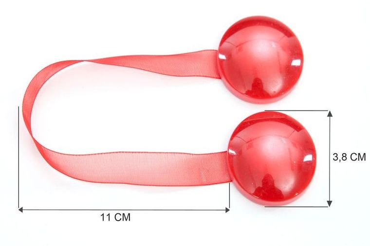 Eurofirany, upinacz dekoracyjny z magnesem, czerwony