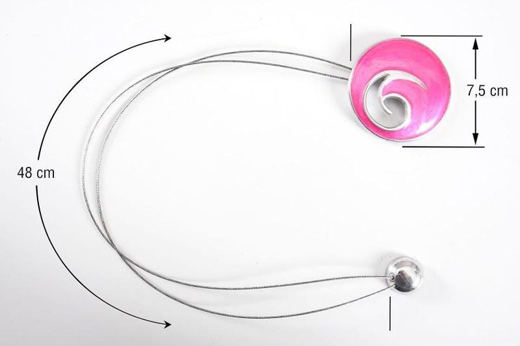 Eurofirany, upinacz dekoracyjny z magnesem, różowy