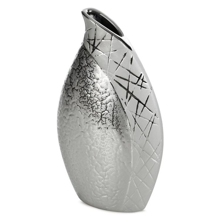 Eurofirany, wazon dekoracyjny, Alira, 15-8-26 cm, srebrny
