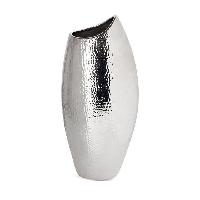 Eurofirany, wazon dekoracyjny, Erna, 20-13-46 cm, srebrny