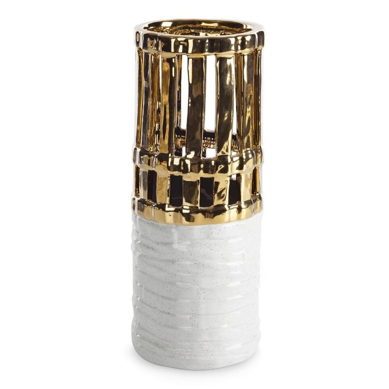 Eurofirany, wazon dekoracyjny, Maela, 13-13-32 cm, biały