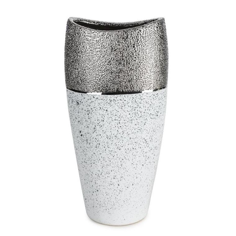 Eurofirany, wazon dekoracyjny, Milo, 20-14-40 cm, biały