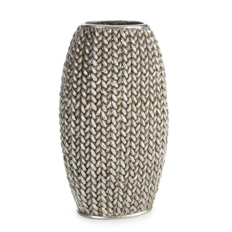 Eurofirany, wazon dekoracyjny, Moli, 16-12-27 cm, srebrny