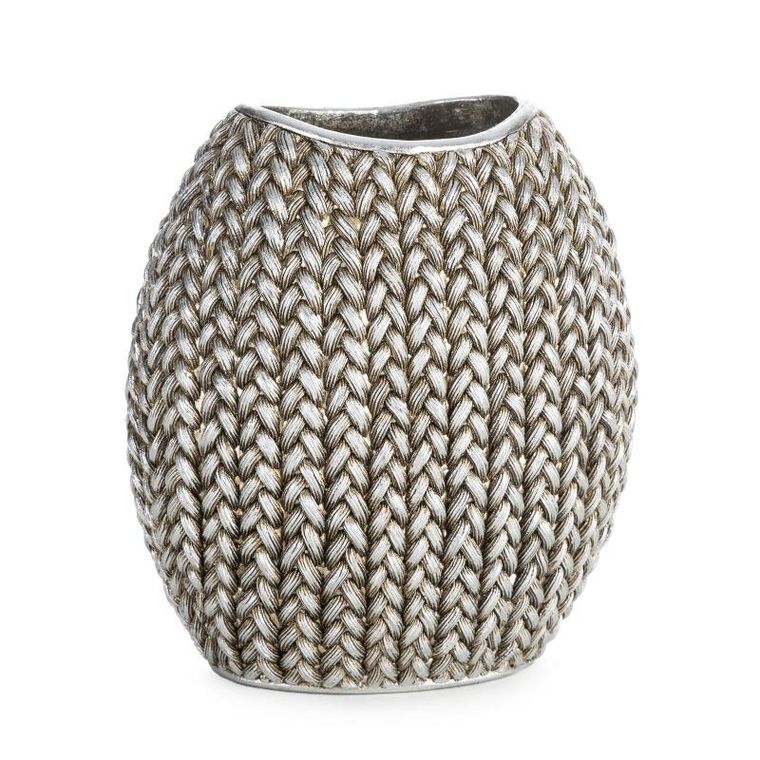 Eurofirany, wazon dekoracyjny, Moli, 18-12-20 cm, srebrny