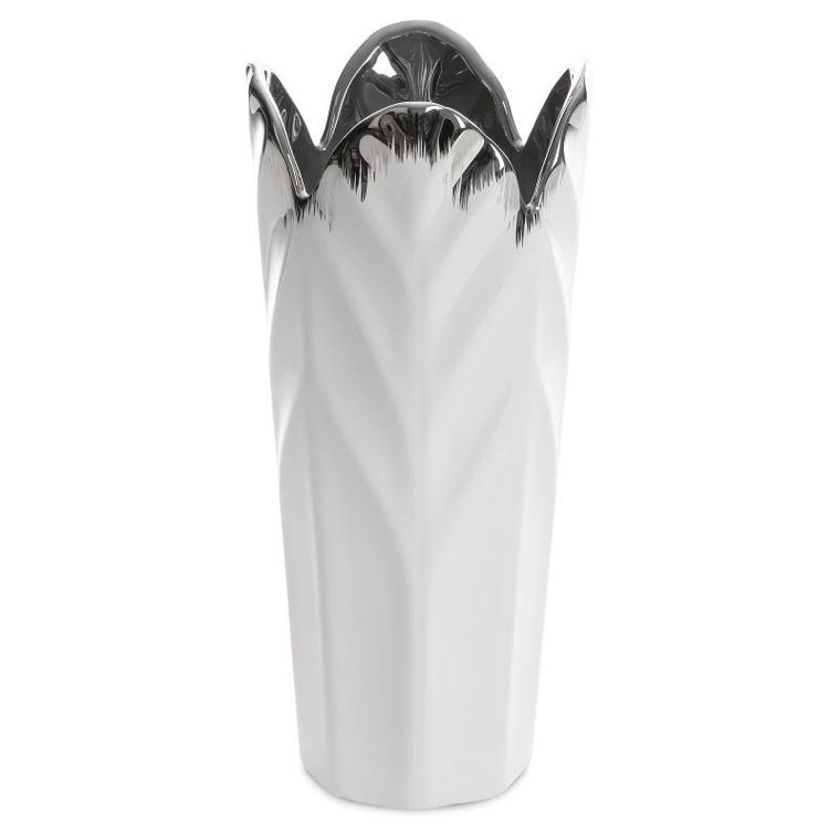 Eurofirany, wazon dekoracyjny, Nira, 13-13-28 cm, biały