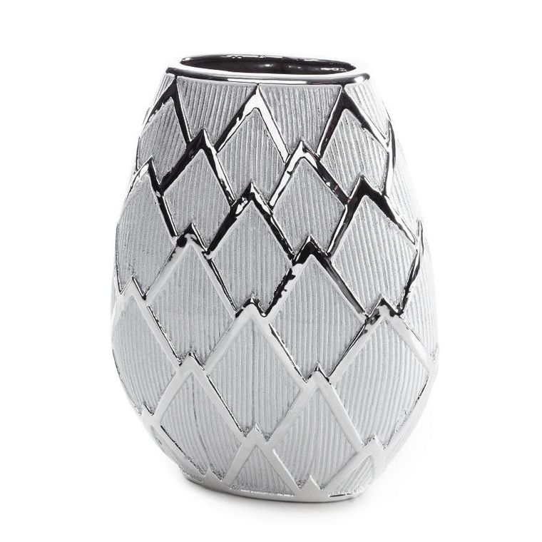 Eurofirany, wazon dekoracyjny, Saela, 25-11-34 cm, srebrny