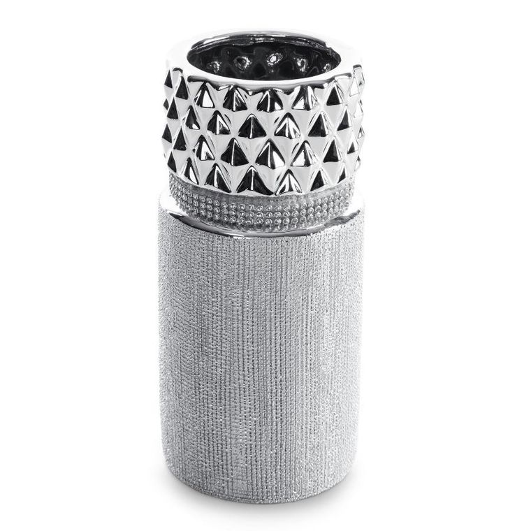 Eurofirany, wazon dekoracyjny, Solen, 12-12-30 cm, srebrny