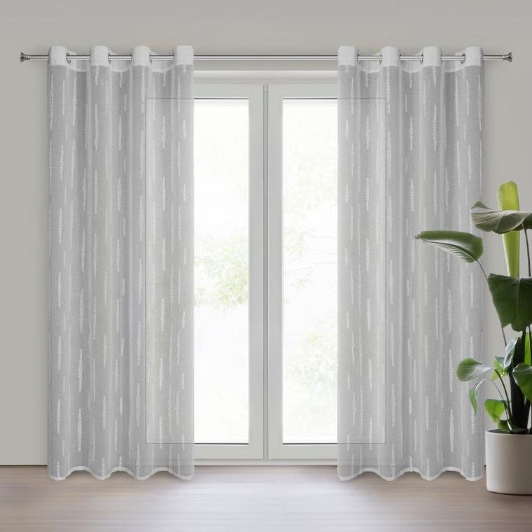 Eurofirany, zasłona gotowa, Aleni, 140-250 cm, srebrny