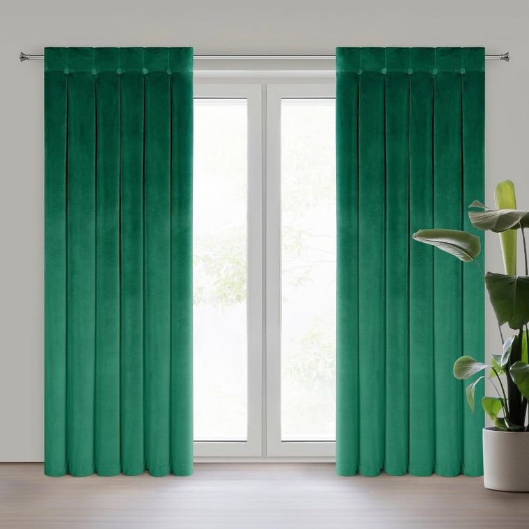 Eurofirany, zasłona gotowa, Alita, na szelkach, 140-250 cm, ciemnozielony