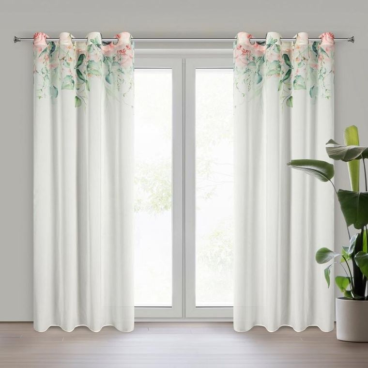 Eurofirany, zasłona gotowa, Alora, 135-250 cm, biały