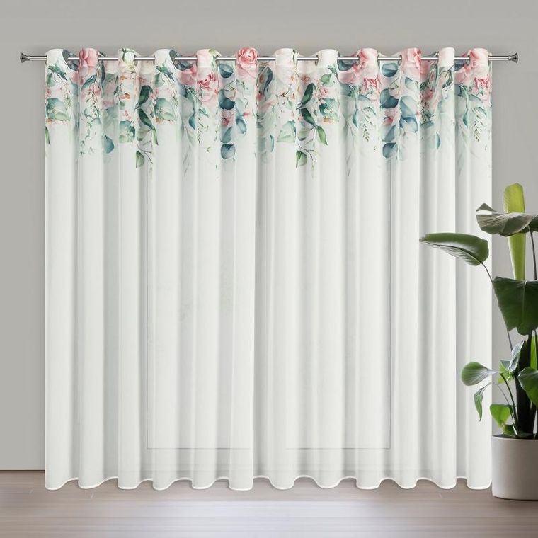 Eurofirany, zasłona gotowa, Alora, 350-250 cm, biały