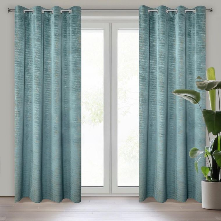 Eurofirany, zasłona gotowa Aluvia, 140-250 cm, turkusowy