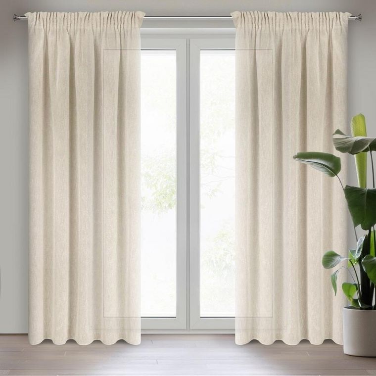 Eurofirany, zasłona gotowa, Angelica, na taśmie, 140-270 cm, beżowy