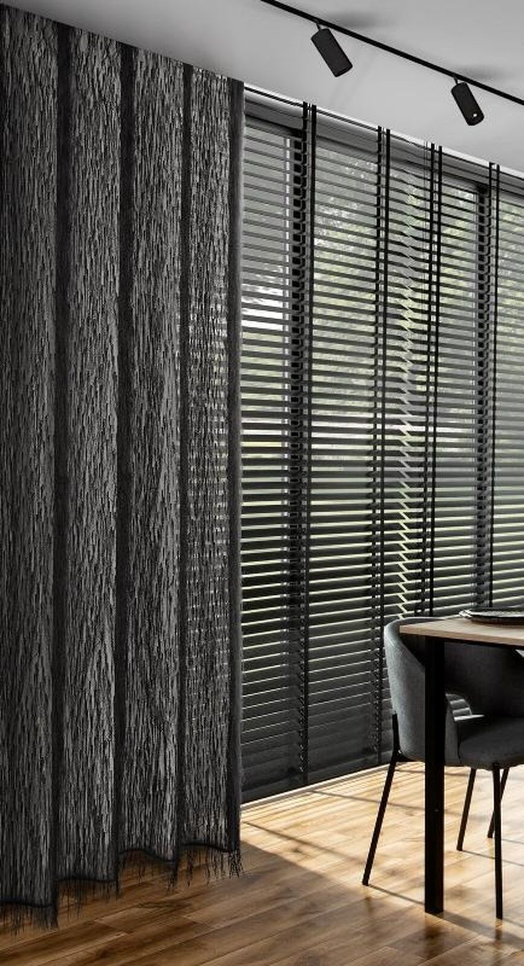 Eurofirany, zasłona gotowa, Aurora, 140-250 cm, czarny