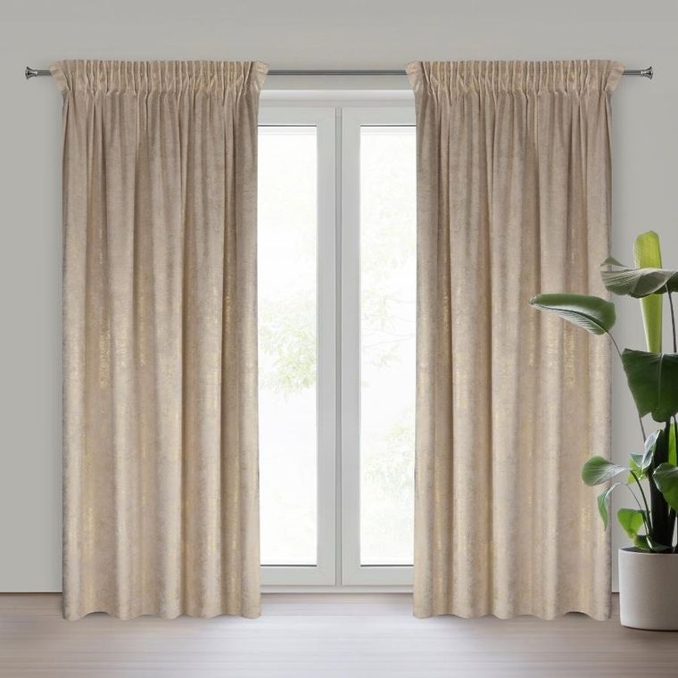 Eurofirany, zasłona gotowa, Avena, na taśmie, 135-270 cm, kremowy