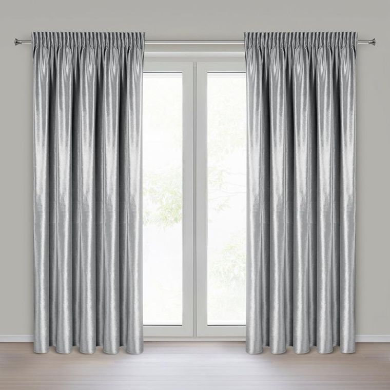 Eurofirany, zasłona gotowa. Cameron, na taśmie, 140-270 cm, srebrny