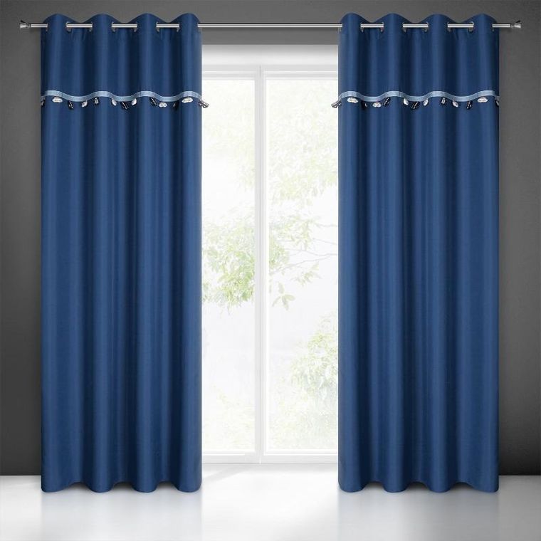 Eurofirany, zasłona gotowa, car, 140-250 cm, ciemnoniebieski