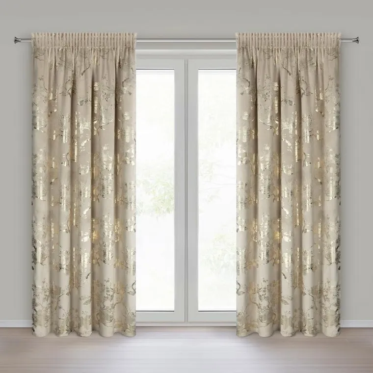 Eurofirany, zasłona gotowa, Celia, na taśmie, 140-270 cm, beżowy