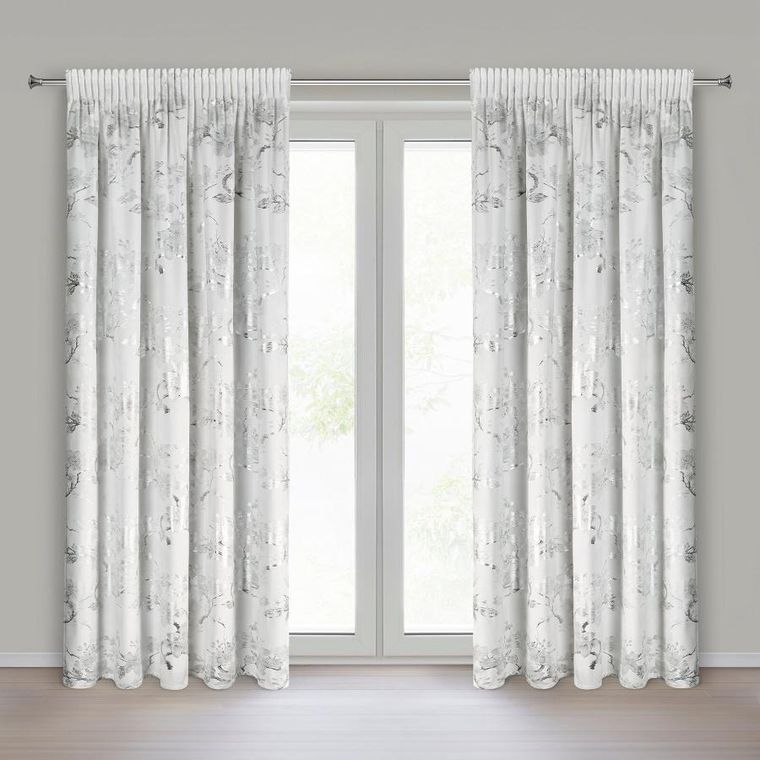 Eurofirany, zasłona gotowa, Celia, na taśmie, 140-270 cm, biały