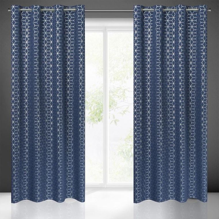 Eurofirany, zasłona gotowa, Cube, 140-250 cm, granatowy